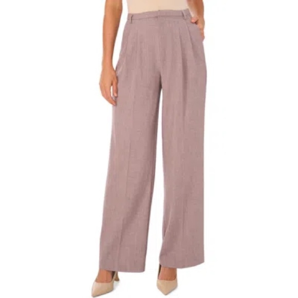 Halogen Women’s Narrow Waistband Double Pleat Wide Leg Pants Size Medium Beige‎